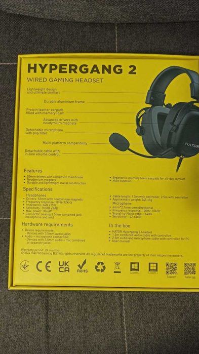 Наушники HATOR Hypergang 2 Black. Гарантия до 04.2027