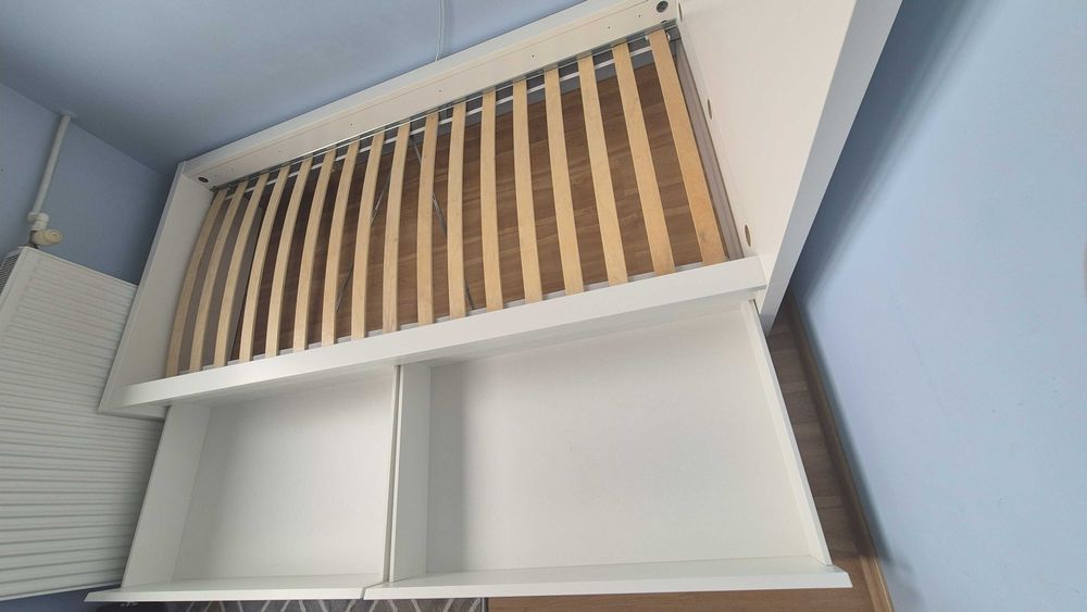 Łóżko 90x200 MALM IKEA +pojemniki+materac+gratisy