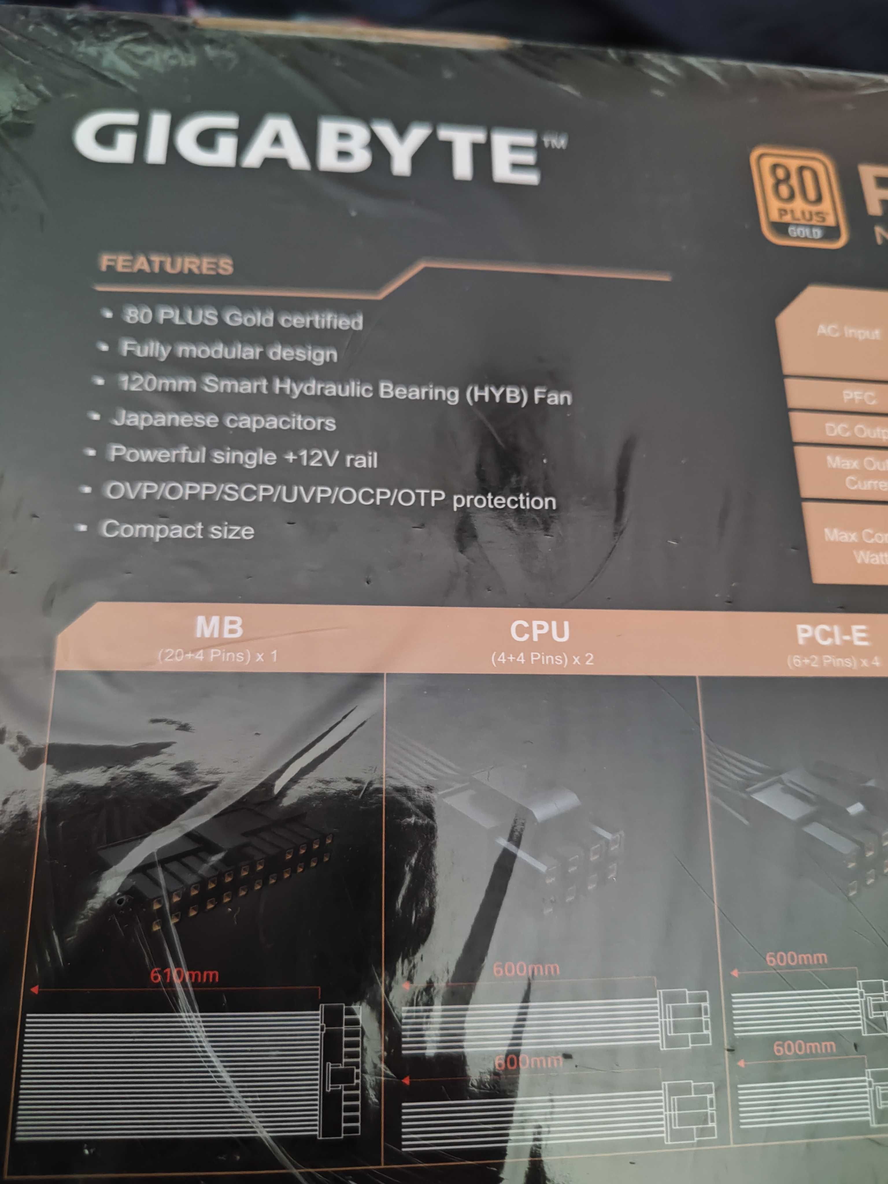 Zasilacz GIGABYTE P850GM 850W 80 Plus Gold