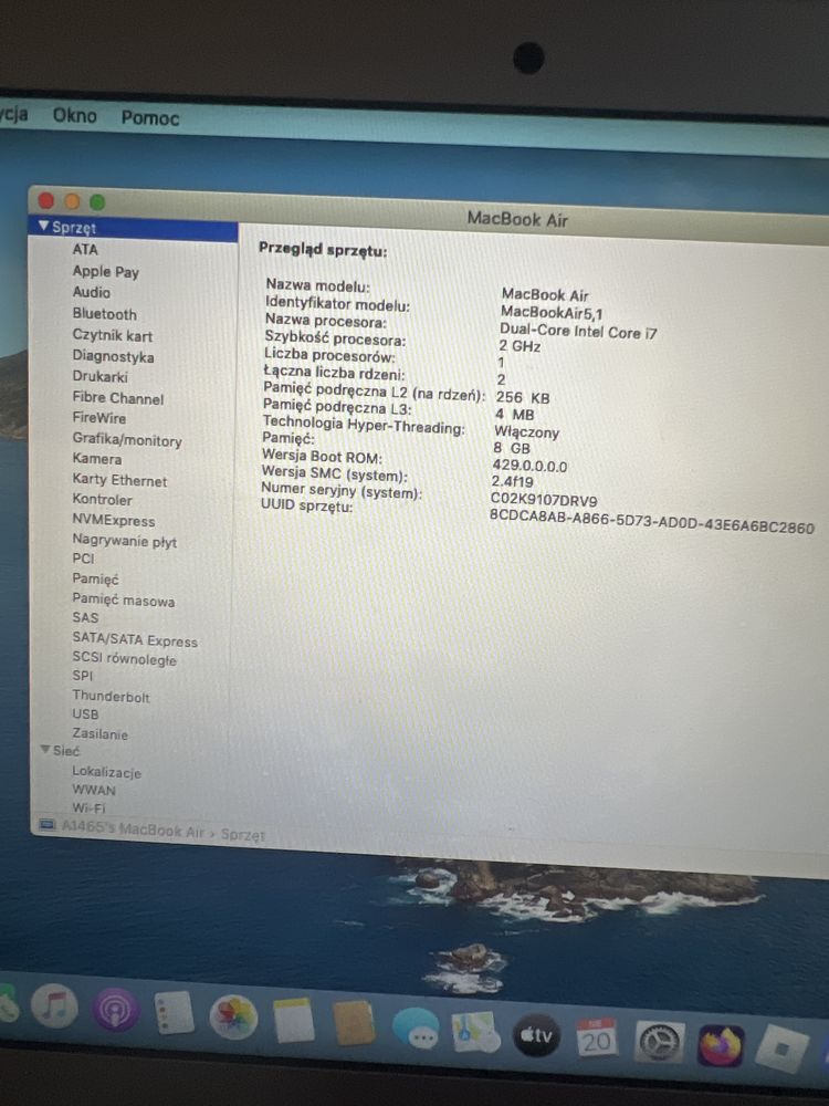 Laptop Apple MacBook 1465 do pracy, dla dziecka, nastolatka