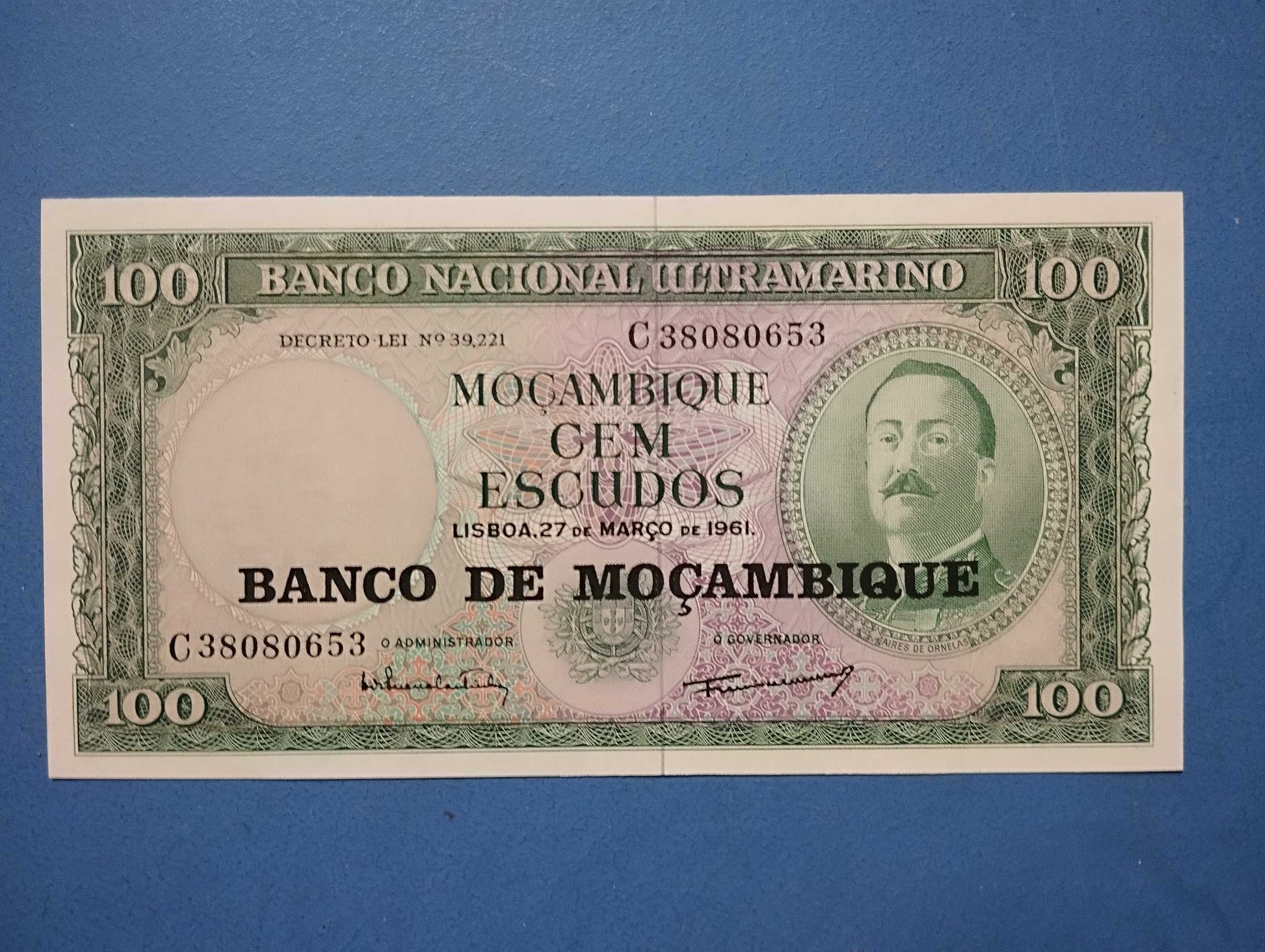 Nota de 100 Escudos de Moçambique 27 março 1961 Nova