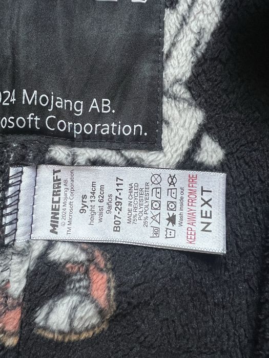 Пижамний набор next minecraft 134 см з тапцями