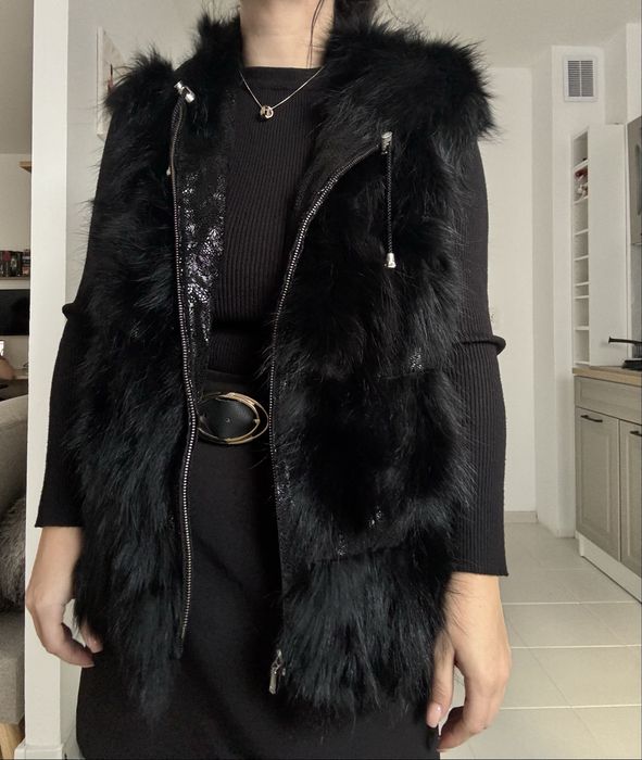 Futro naturalne lis kamizelka futrzana rozmiar uniwersalny