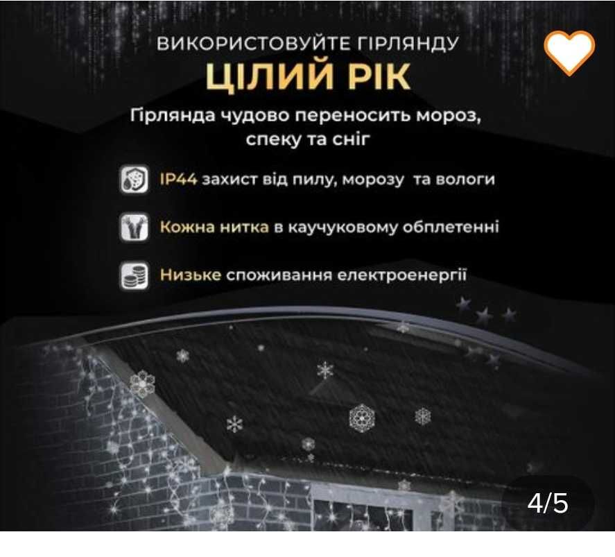 Гірлянда світлодіодна "Бахрома" 4шт.