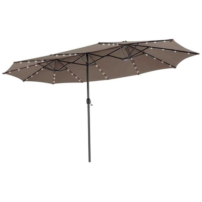 Parasol ogrodowy duży z podstawą Podwójny parasol na balkon z LED