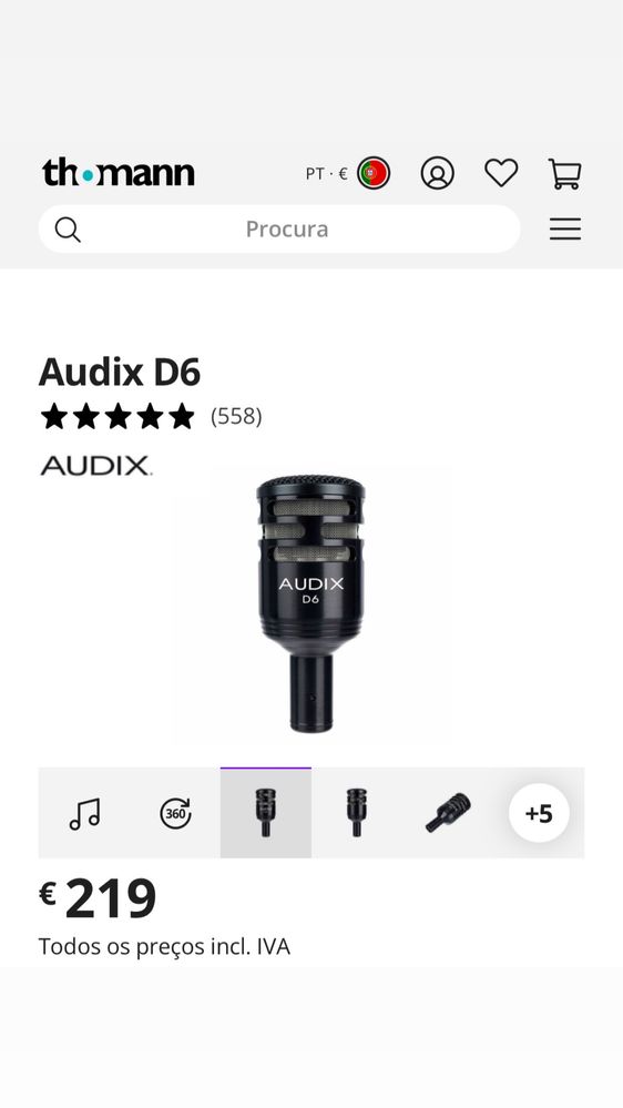 Microfone Audix D6 – microfone dinâmico profissional