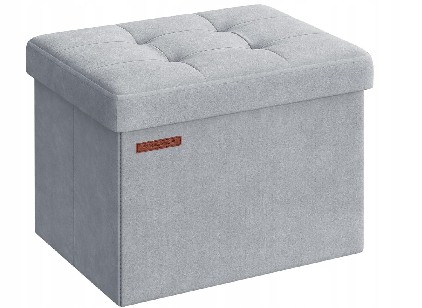 SONGMICS Taboret z Miejscem do Przechowywania 31 x41cm SZARY LSF200G02