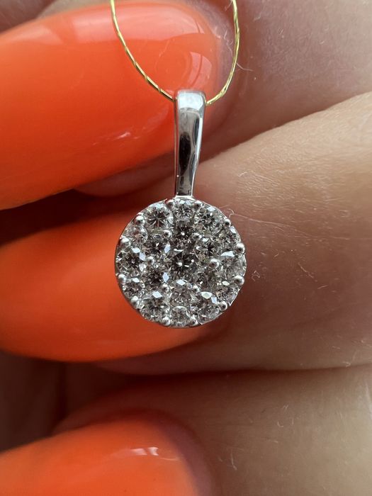 Золотой кулон с бриллиантами белое золото 585 проба