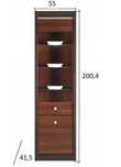 Witryna FORREST FR8 200,4 x 55 x 41,5 cm szklana orzech Meble FORREST