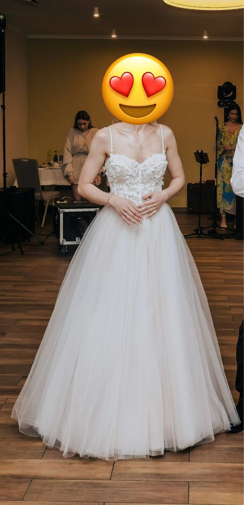Suknia ślubna z gorsetem 34 na wzrost 160 cm + 6cm obcas