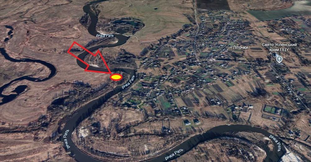 Продам земельну ділянку 24 сотки, перша лінія від р. Любич, с. Літочки