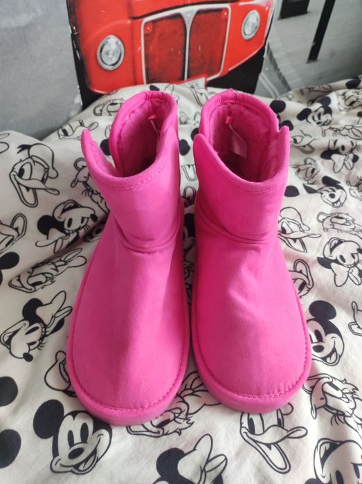 Różowe botki śniegowce damskie H&M 38