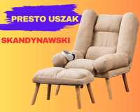 Fotel styl skandynawski Uszak Beige