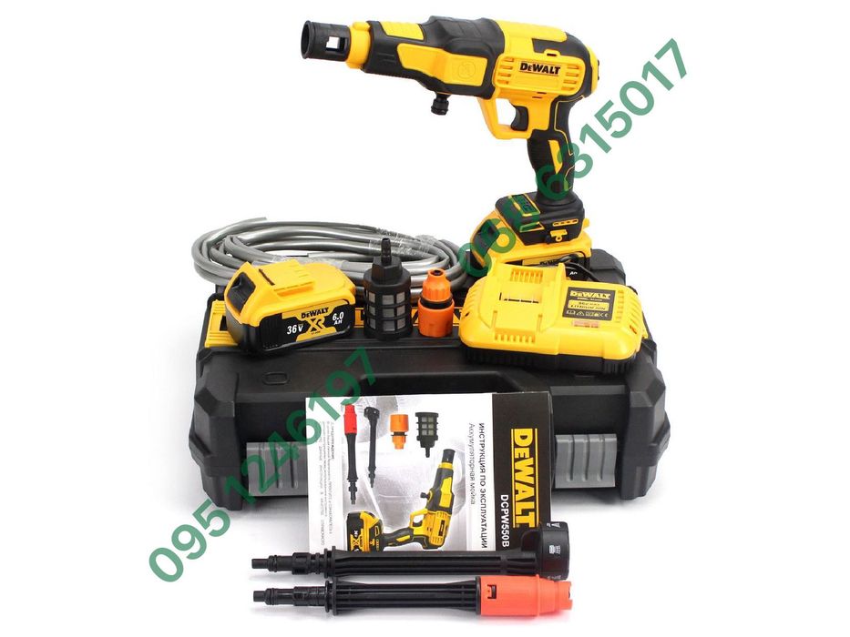 Аккумуляторная ручная мойка DeWalt DCPW550B 36V 6Ah давление 26 бар