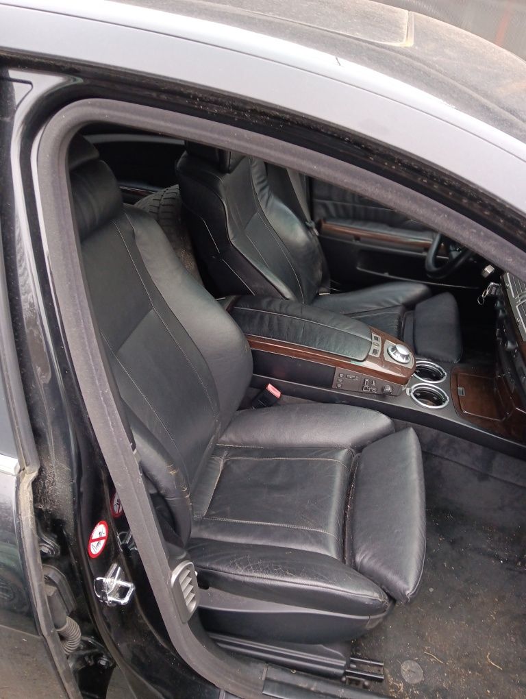 BMW E65 KOMFORTY elektryczne podgrzewane fotele kanapa boczki CZARNE