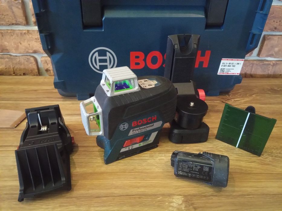 Laser Bosch GLL 3-80 CG zielony , krzyżowy 360 st. L-boxx