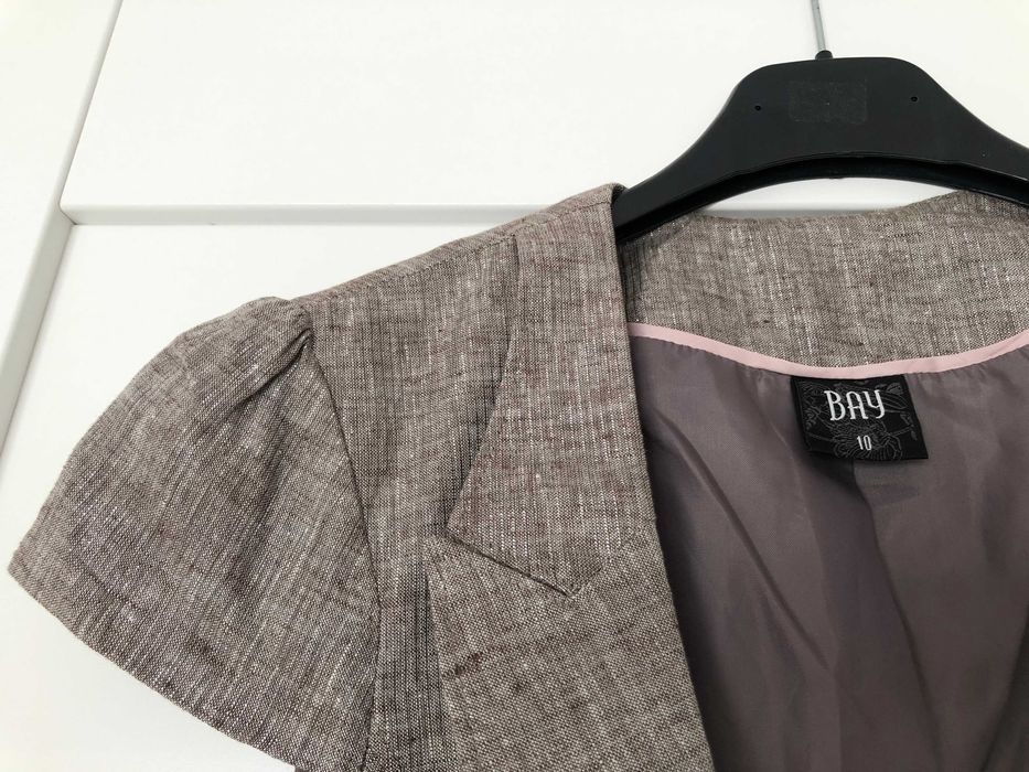 Żakiet kamizelka elegancka beżowa rozm s