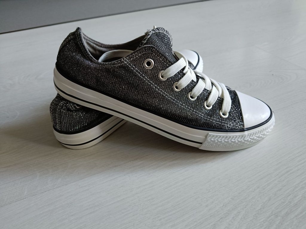 Buty trampki błyszczące szare rozmiar 38