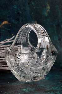 Kryształowy koszyk kryształ szkło prl vintage