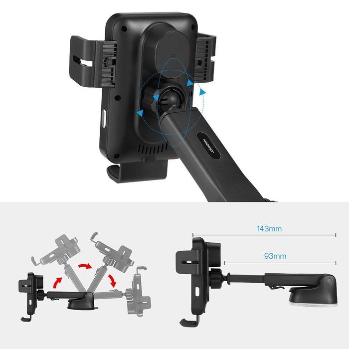 Uchwyt Samochodowy Z Ładowarką Bezprzewodową Jr-Zs219 15W Black