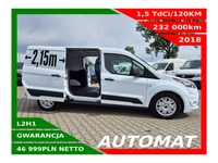 Ford Transit Connect Long *46999zł NETTO* 1,5 TdCi/120KM  Klimatyzacja, 6x Airbag, Tempomat, Grzana szyba i fotel, Hak 1200kg