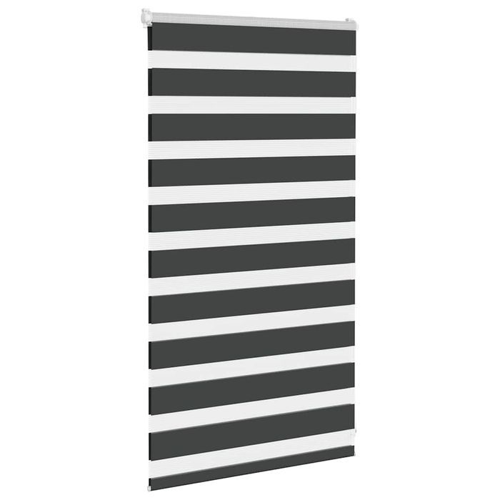 Vidaxl Roleta Zebra, Czarna, Szerokość Tkaniny 80,9 Cm, Poliester