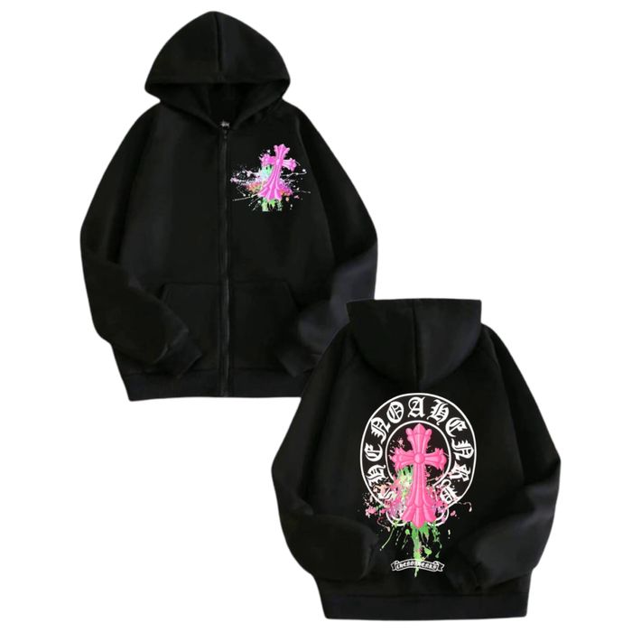 Зип-Худи Chrome Hearts Logo унисекс Хром Хартс с крестами толстовка