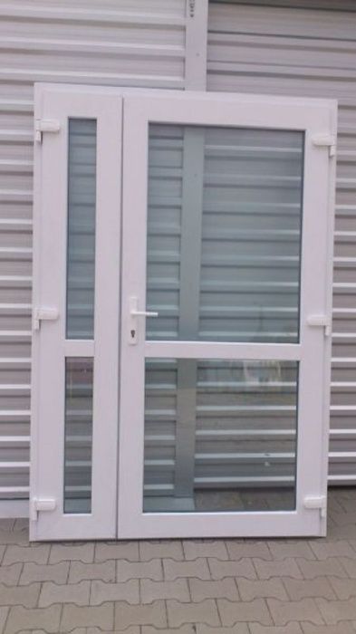 Drzwi PCV 125x210 białe zewnętrzne dwuskrzydłowe Dostawa CAŁA POLSKA
