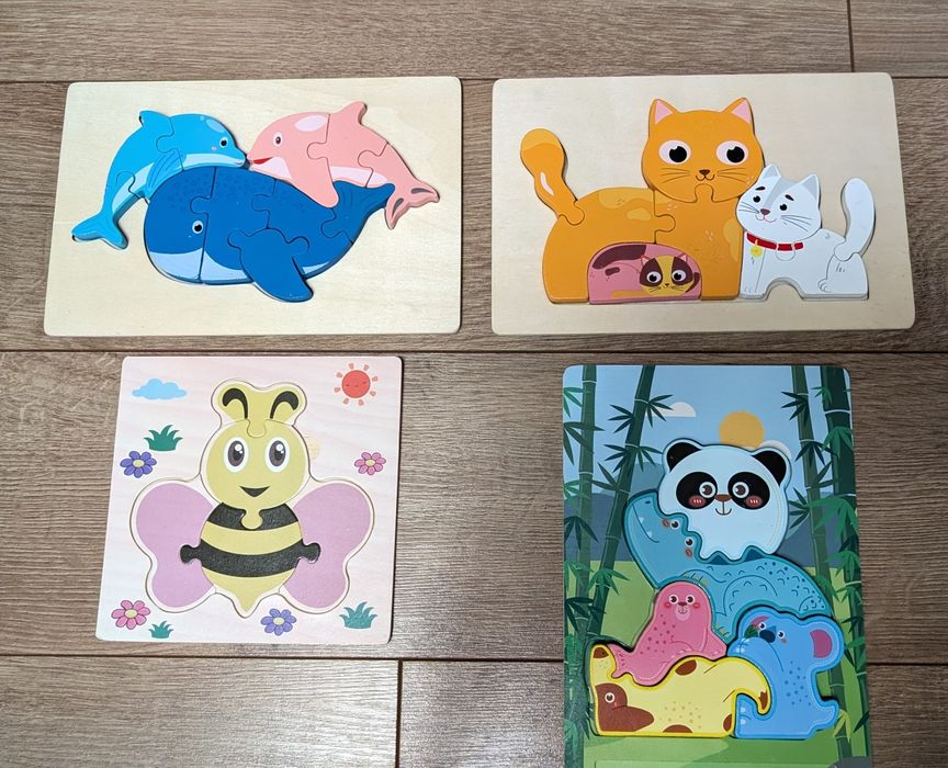 Дерев'яні пазли та книги для дітей 3+