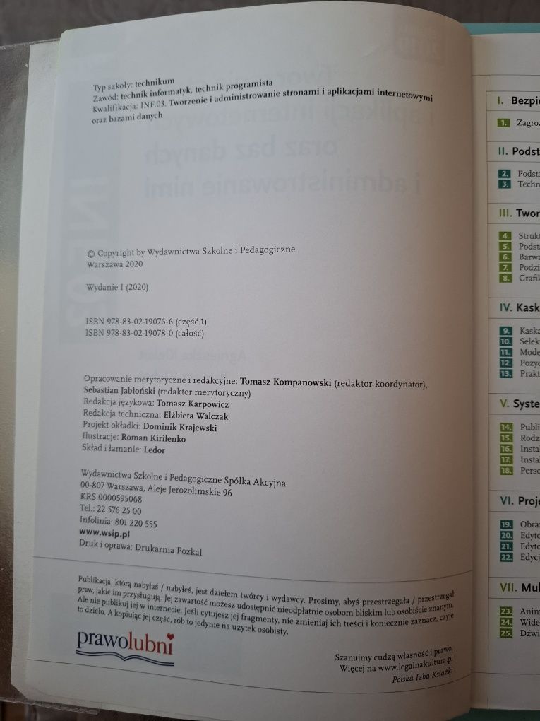 Tworzenie stron i aplikacji internetowych, cz.1, WSiP