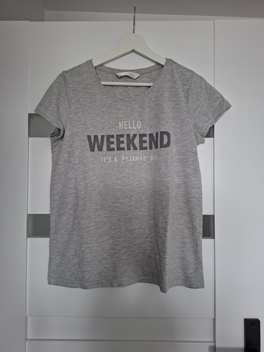 Szara koszulka piżama z napisem, rozmiar M, LC Waikiki