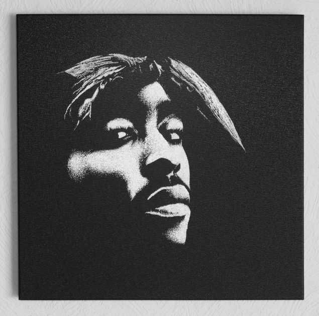 Tupac 2pac Oryginalny obraz ręcznie grawerowany ... Staloryt Grawer