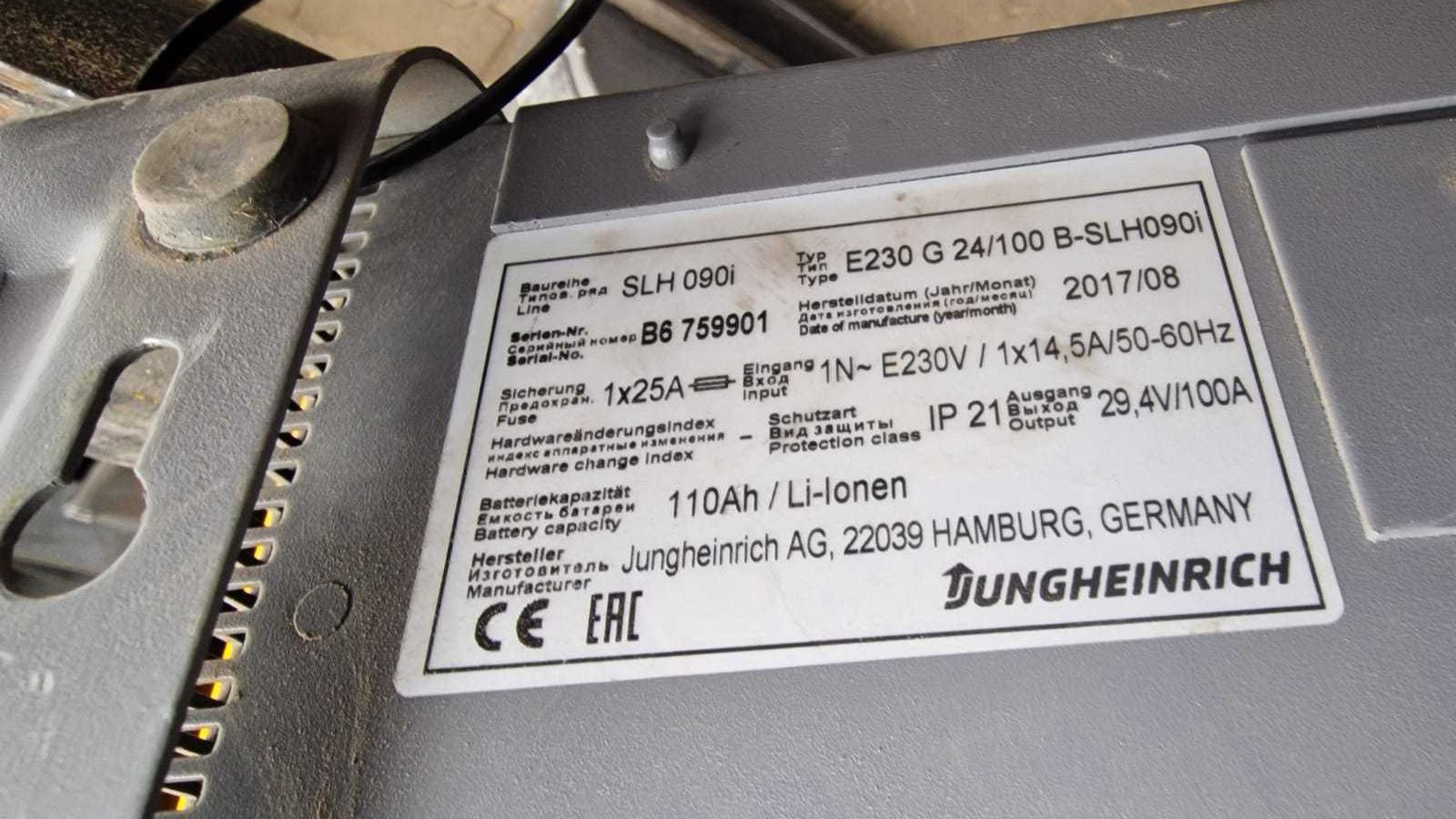 Ładowarka Jungheinrich Li-ion 24v 100A E230 G 24/100 B-SLH090i