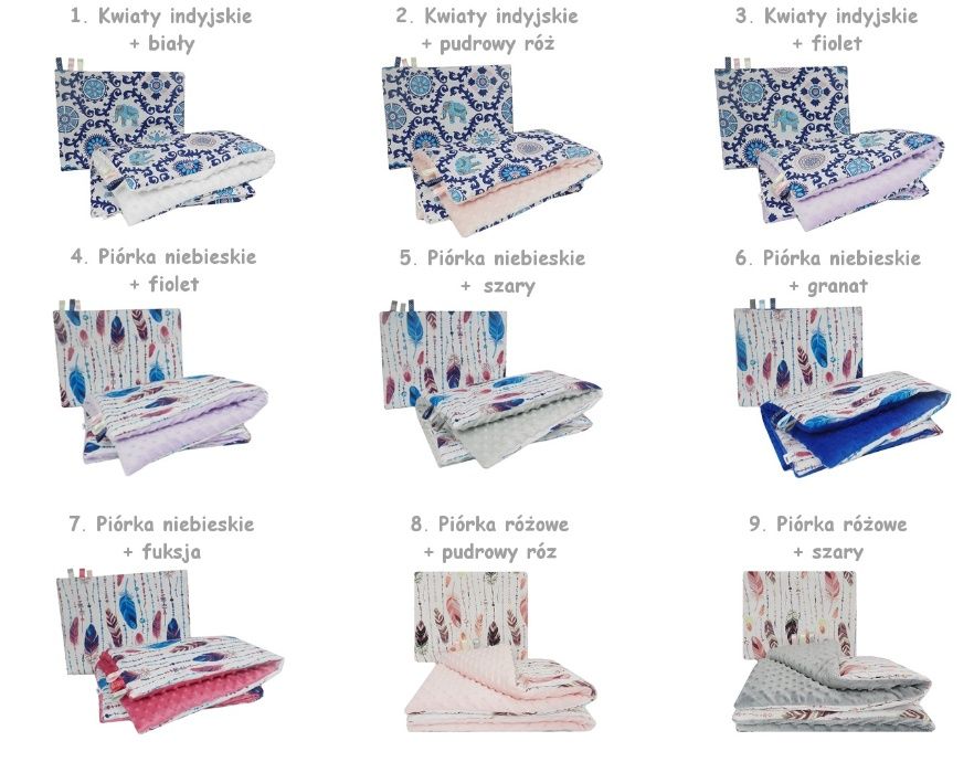 Koc Kocyk Minky 100x135 + Poduszka Przedszkolaka Belbi
