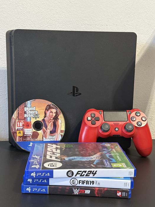 PS4 Slim + 4 Jogos (ler descrição)
