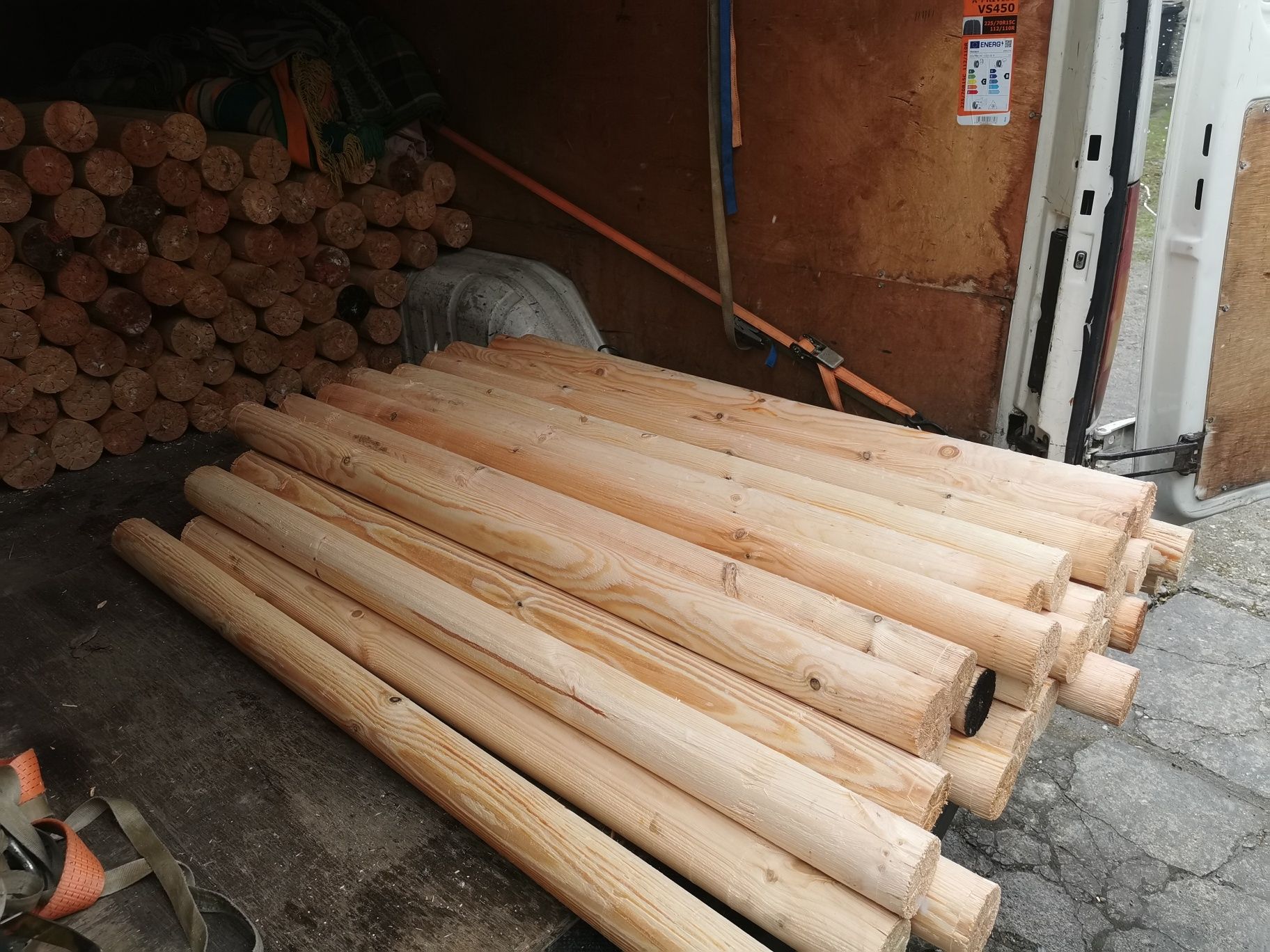 Słupek Drewniany Palik  Melioracyjny Okraglaki Pastuch Wałek Kolek