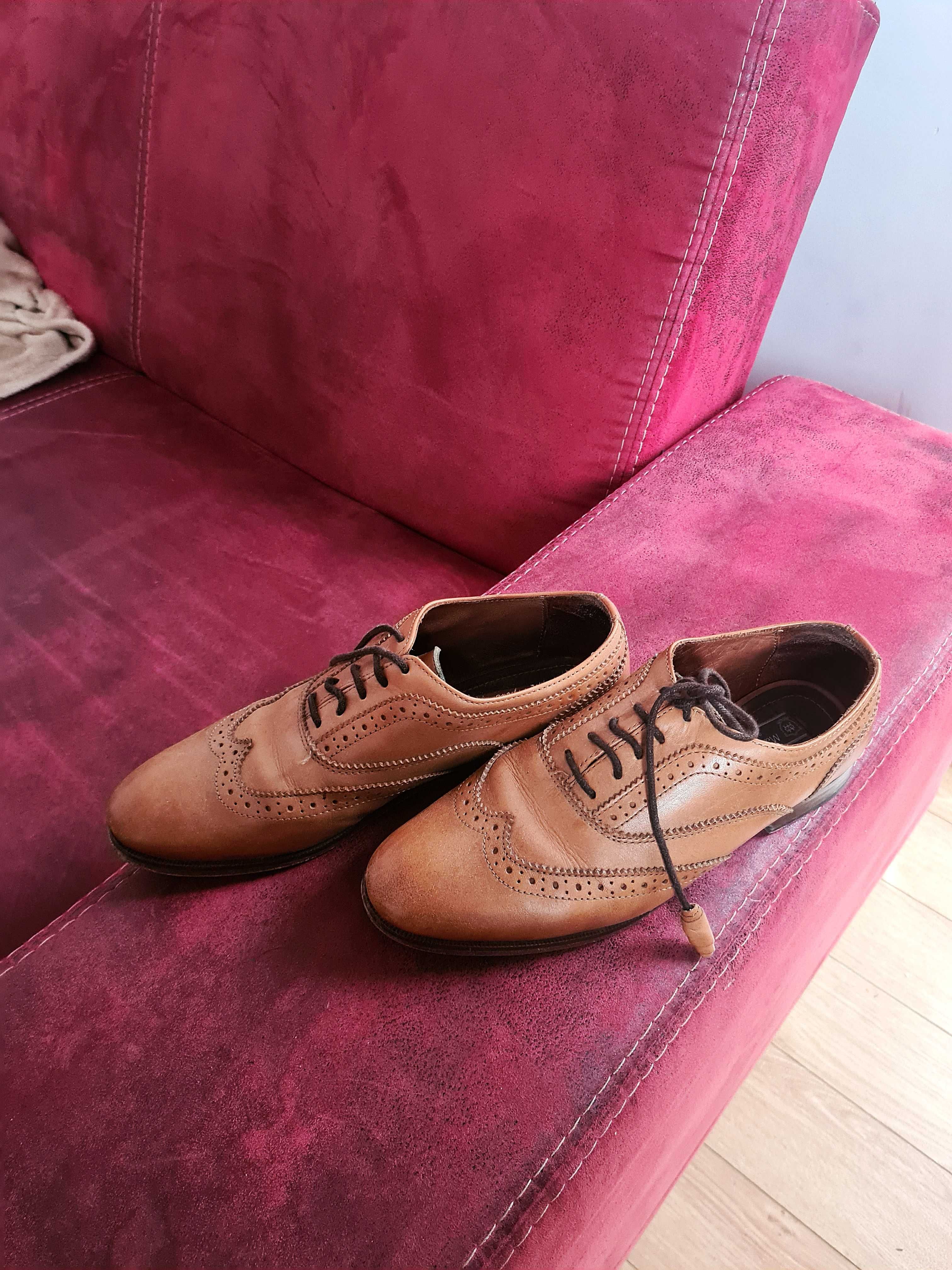 Skórzane buty Massimo Dutti 39 stan bardzo dobry