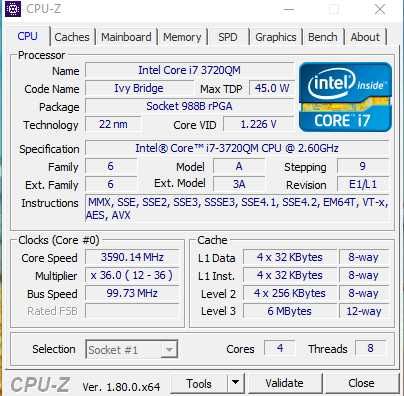 Dell Latitude E6430 Intel(R) Core(TM) i7-3720QM CPU  2.60GHz