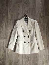 Zara пальто піджак жакет молочний білий весняне розмір s 26 куртка