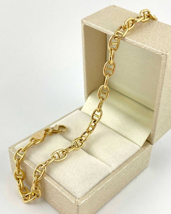 ZŁOTA bransoletka GUCCI retro owalna PRÓBA 585 (14K) długość 22 cm