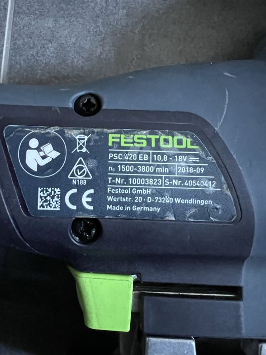 Безщітковий Акум.маятниковий лобзик Festool CARVEX PSC 420 EB