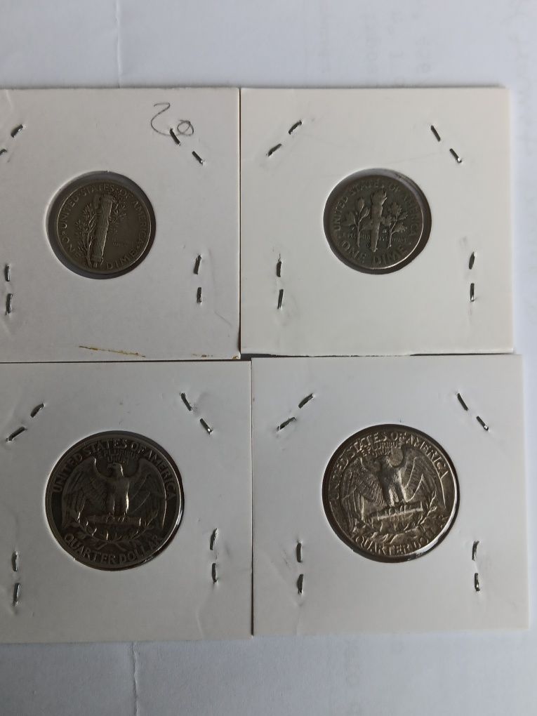 12 moedas Americanas ,diversos anos e valores.