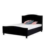 Czarne welurowe łóżko styl Hampton