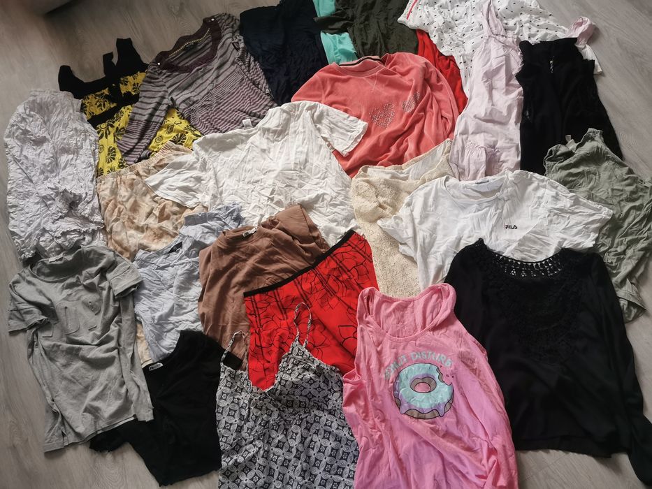 Zestaw koszulek bluzek ubrań mega paczka mix M L