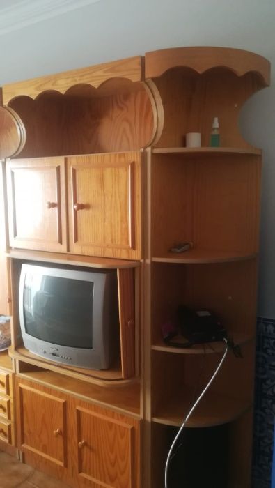 Sofá Mesa Cadeiras Sala em Pinho Completa- Não se aceita pagamentos MB