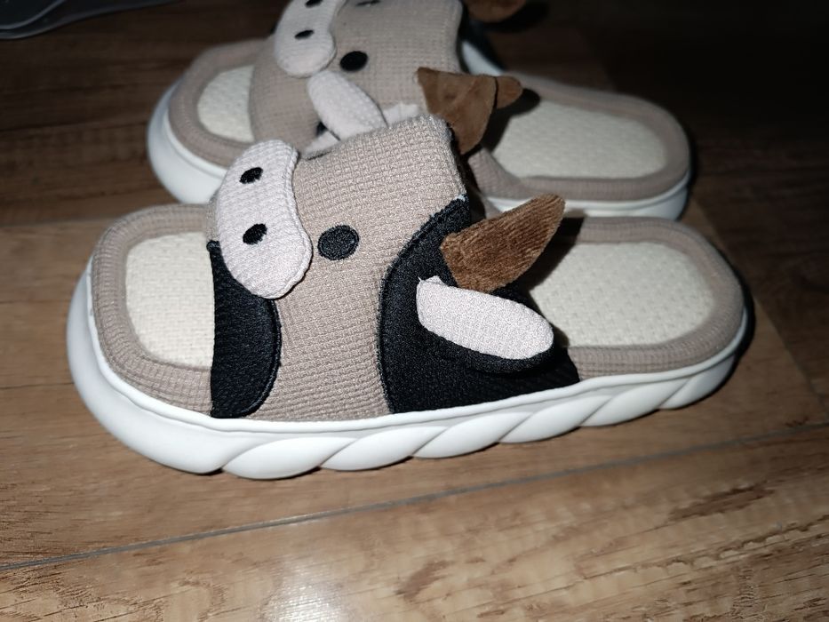 Nowe kapcie papcie Krówki uszka Modne i wyjątkowe 38
