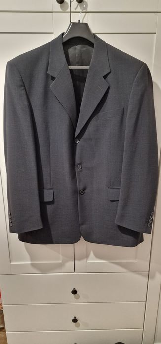 Garnitur męski 3 częściowy grafitowy rozmiar 182/120/108 wełna 44%