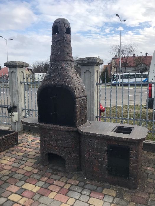 Piękny DUŻY GRILL Z WĘDZARNIA ! grill betonowy 3w1 Gw4