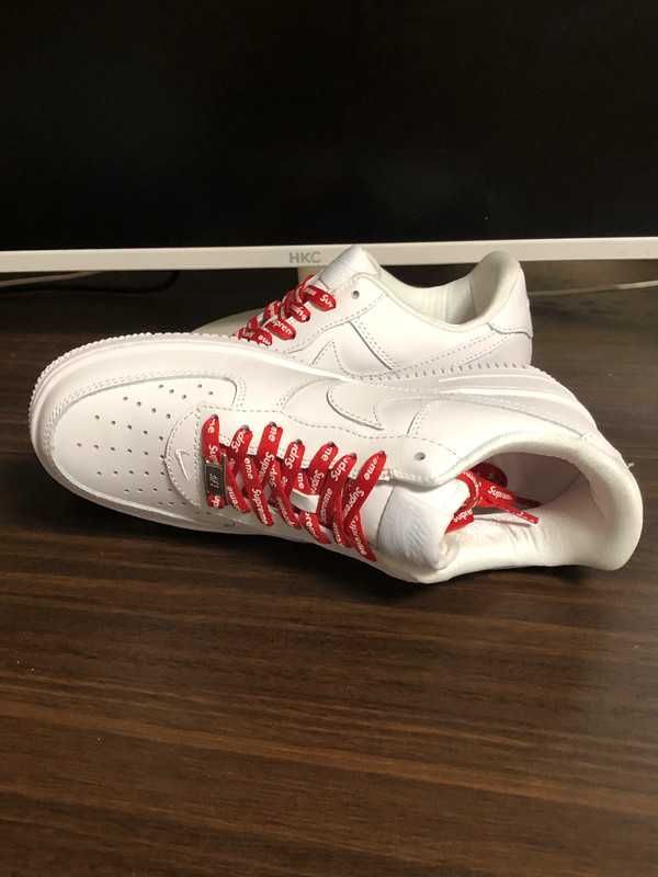 AF1\Powietrze*airDamskieNikeForce1SupremeWhite UnisexTrampki Rozm.40.5