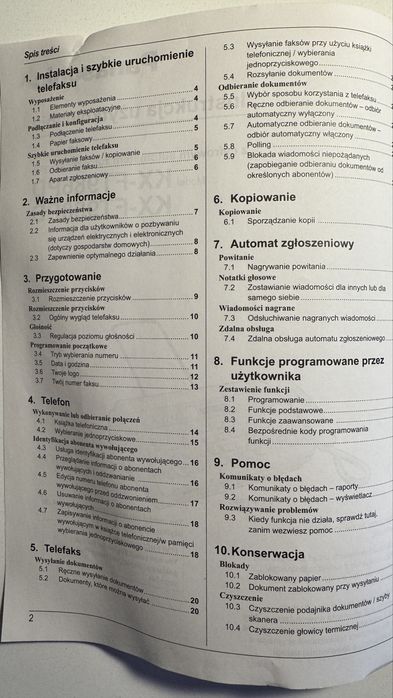 Telefaks z cyfrowym automatem zgłoszeniowym Panasonic Model KX-FT986PD